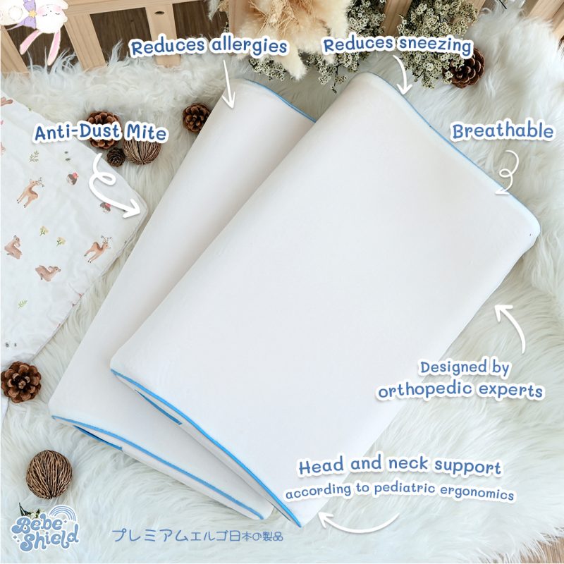 Child pillow to prevent dust mites & reduce allergies : Ergo Child Pillow model.